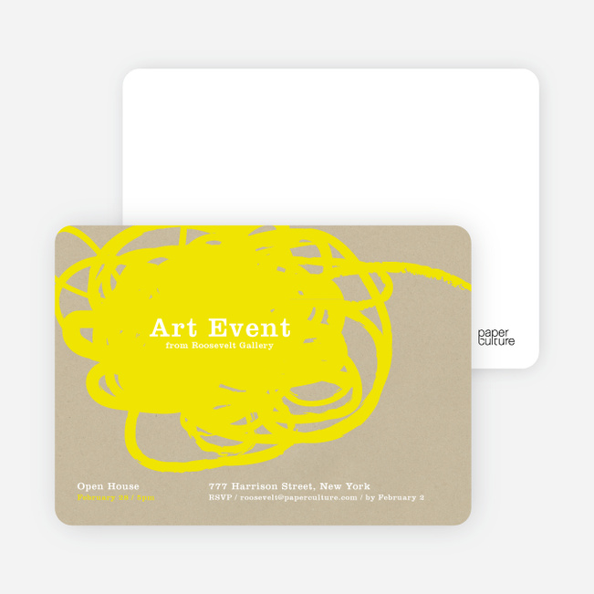 Abstract Brush Invitations - Mellow Yellow