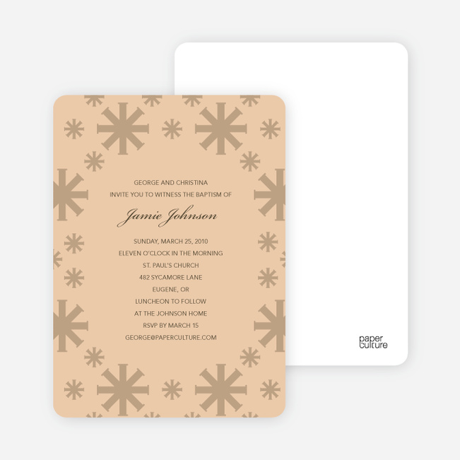Baptism Invitations: Crossing Crosses - Beige