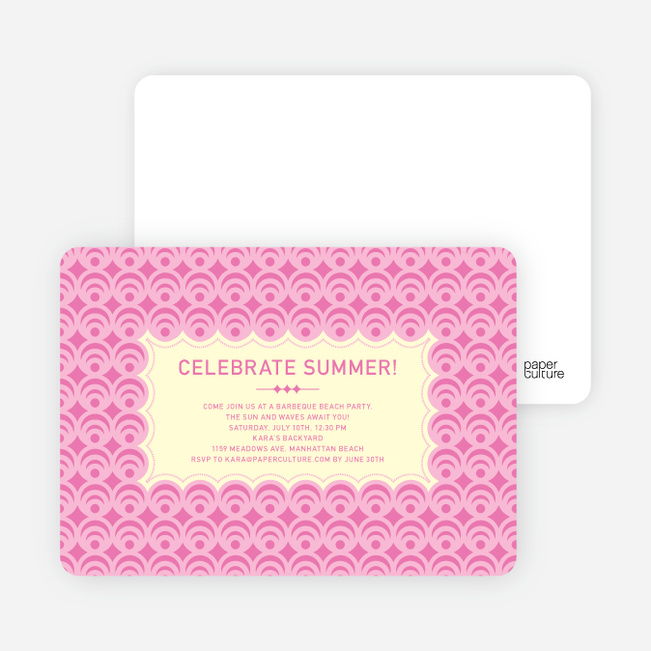 Bright and Bold Summer Celebration Invitations - Fuschia