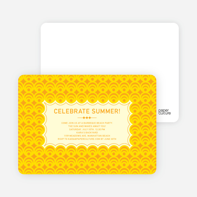 Bright and Bold Summer Celebration Invitations - Cantaloup