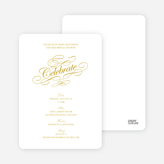 Celebrate: Bridal Shower Invitations - White