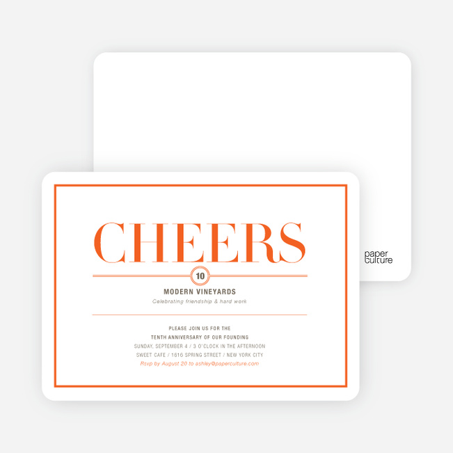 Elegant Cheers Invitations - Ginger Martini