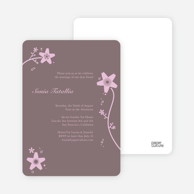Floral Bridal Shower Invites - Cotton Candy Pink