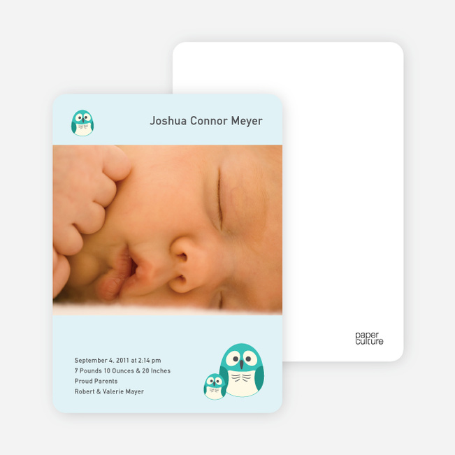 Knock Knock Who’s There Birth Announcements - Teal