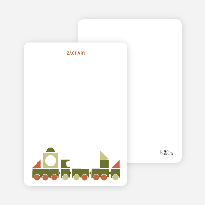 Notecards for the ‘Choo Choo Train Arrival’ cards. - Burgundy