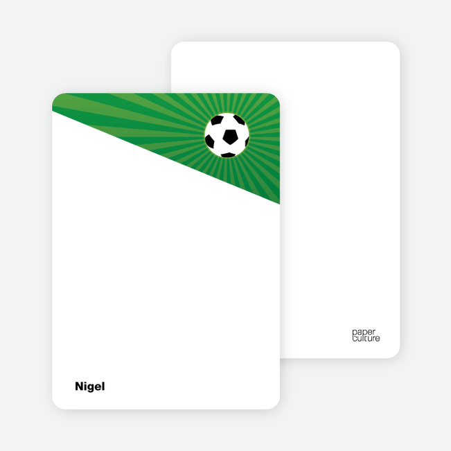 Notecards for the ‘Soccer Kick’ cards. - Fluorescent Green