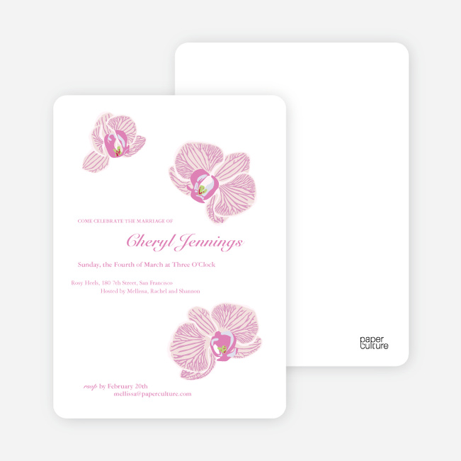 Orchid Bridal Shower Invitations - White