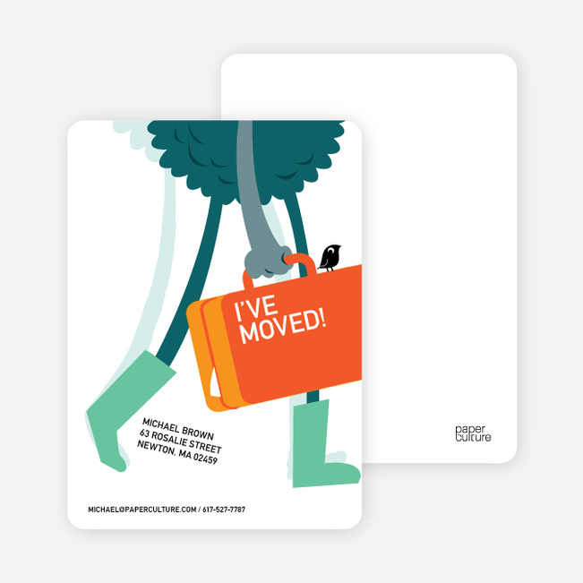 Pack up Your Bags Moving Announcement - Tangerine Orange