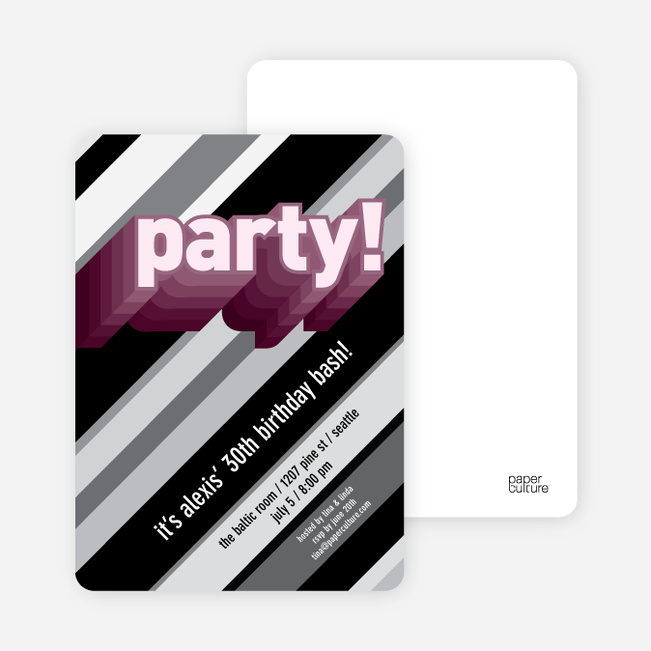 Psychedelic Party Invitations - Pink Party