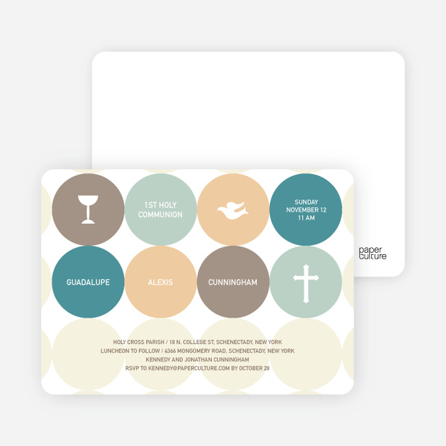 Symbols of Communion Invitations - Teal