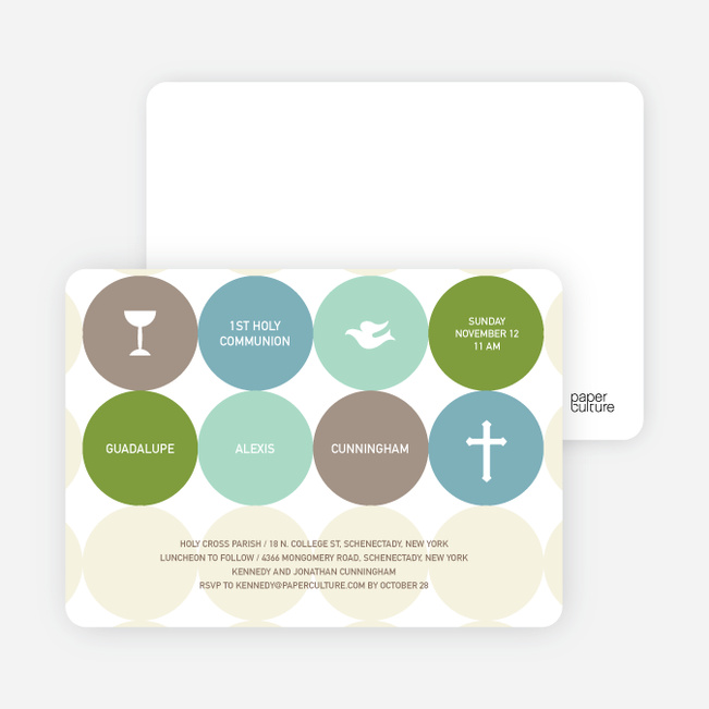 Symbols of Communion Invitations - Lime Green