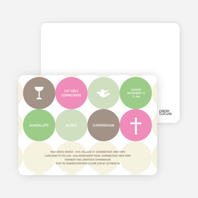 Symbols of Communion Invitations - Hot Pink