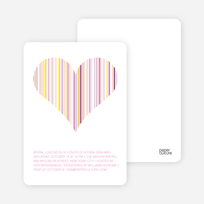 True Love Bridal Shower Invitations - Fuschia