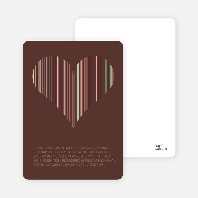 True Love Bridal Shower Invitations - Chocolate Brown