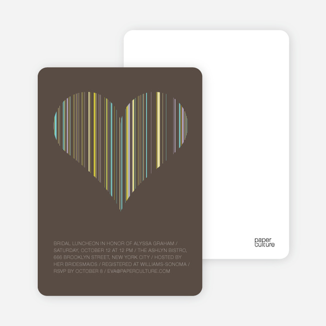 True Love Bridal Shower Invitations - Charcoal