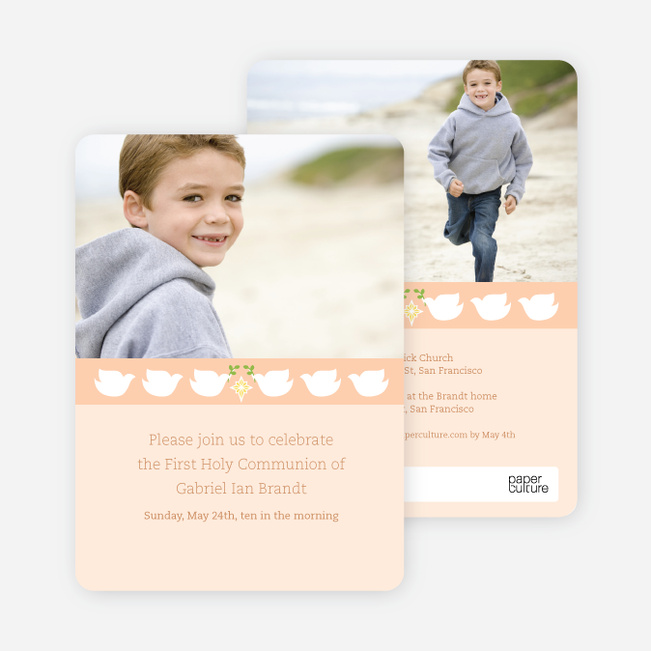 Doves as Messengers Communion Invitations - Orange