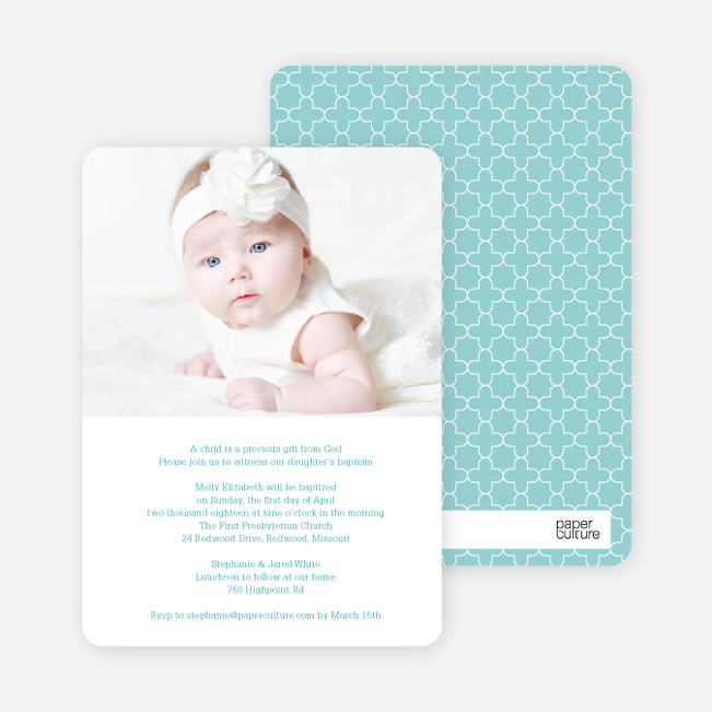 God’s Gift Baptism Invitations - Blue