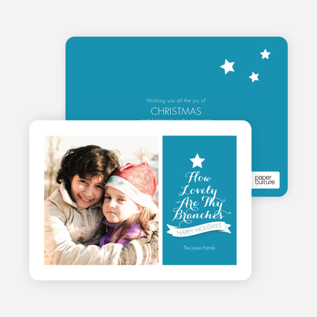 How Lovely Are Thy Branches Christmas Card - Blue