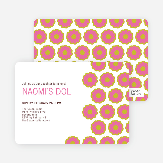 Modern Dol Flowers Invitations - Red