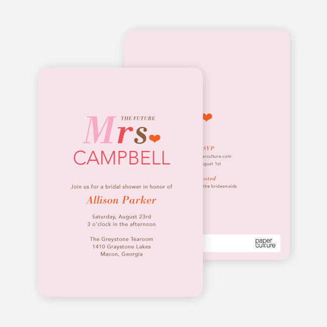 The Future Mrs. Bridal Shower Invitations - Pink