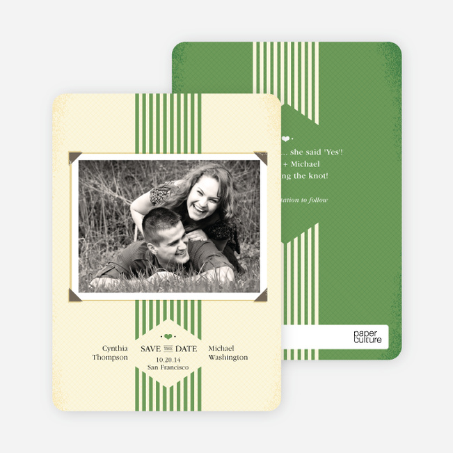 Wedding Album Save the Date Cards - Green