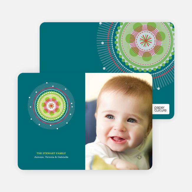Colorful Holiday Photo Cards - Teal