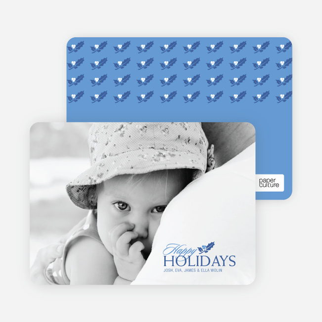 Happy Holidays Holly - Cobalt