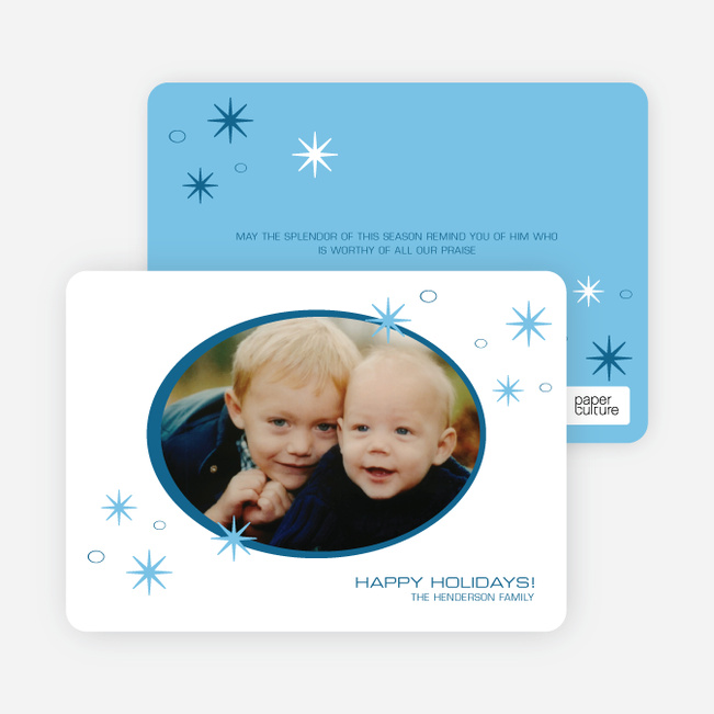 Holiday Photo Stars Holiday Cards - Cadet Blue