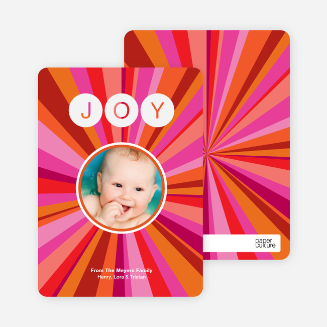 Joyful Outburst Holiday Photo Card - Hot Pink