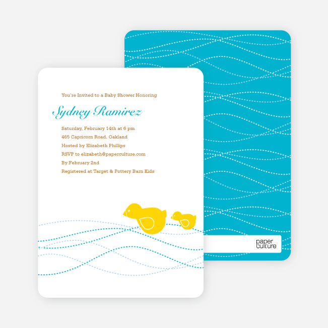 Momma and Baby Shower Invitations - Yellow