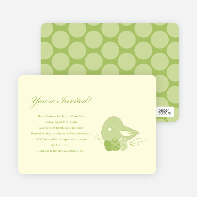 Nesting Mother Baby Shower Invitations - Celery