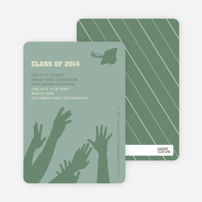 Reach for the Stars Graduation Announcement and Invitation - Olive Green