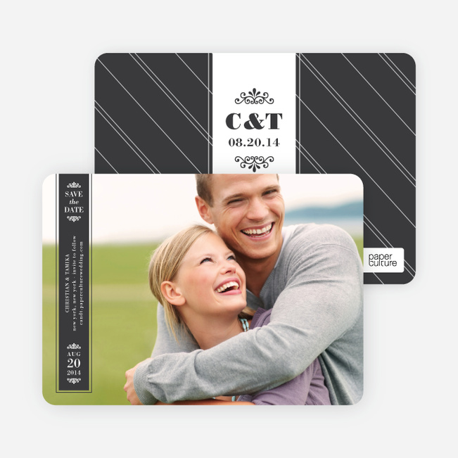 Save the Date Banner Cards - Charcoal