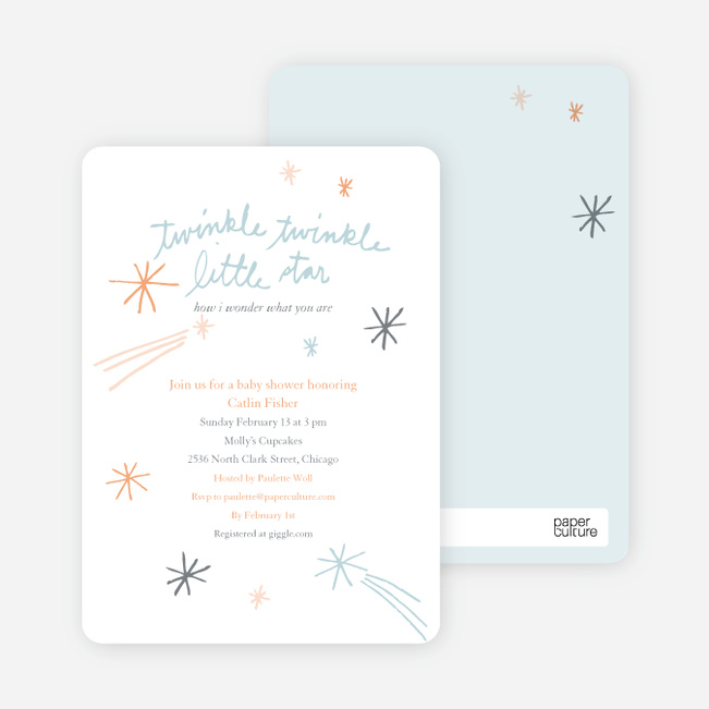Twinkle, Little Star Baby Shower Invitations - Orange Cream