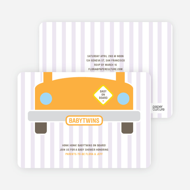 Baby on Board Baby Shower Invitations - Orangutan