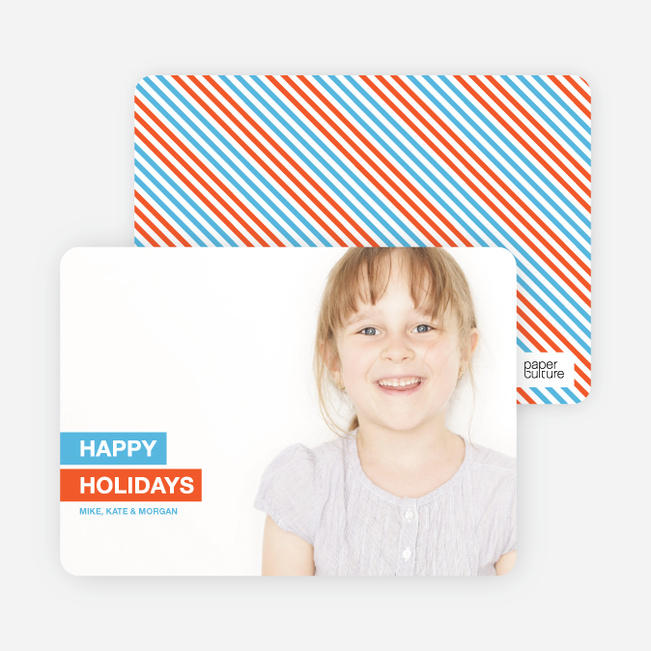 Happy Holidays Photo Card - Light Blue