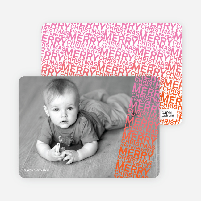 Newsflash Merry Christmas & Happy New Year Photo Cards - Carrot Orange