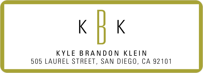 Modern Monogram Custom Address Labels - Green