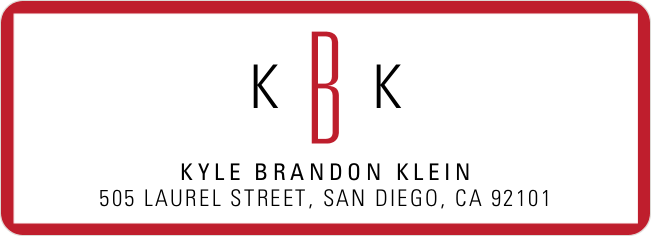 Modern Monogram Custom Address Labels - Red