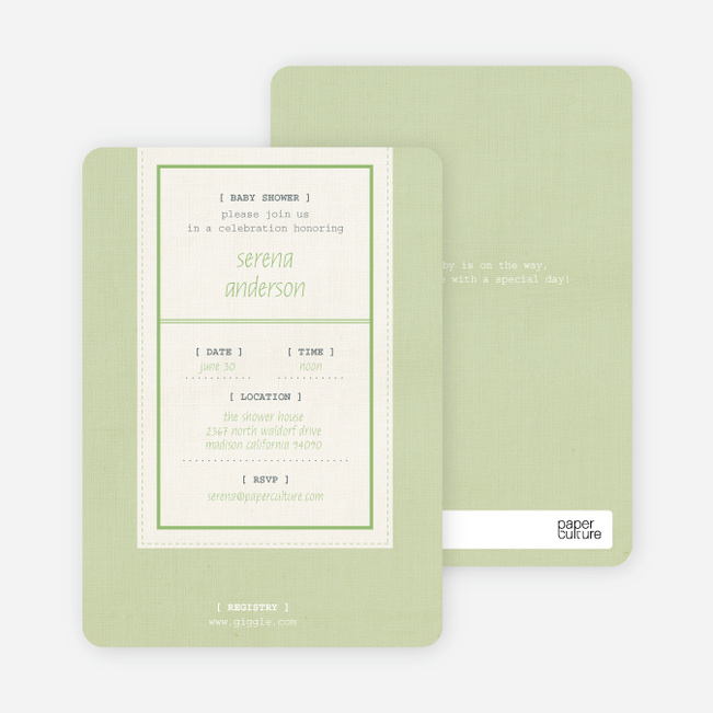 Baby Ticket Baby Shower Invitations - Lime Tree