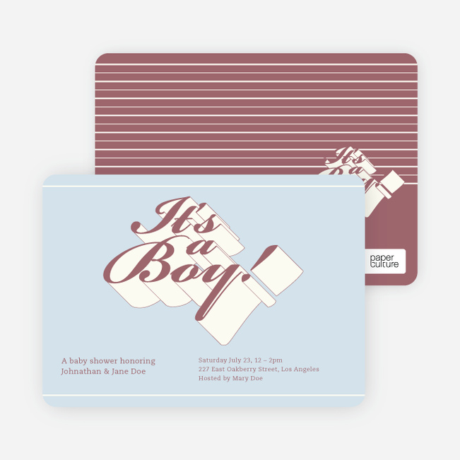 Chic 3D Graffiti Baby Shower Invitations - Precious