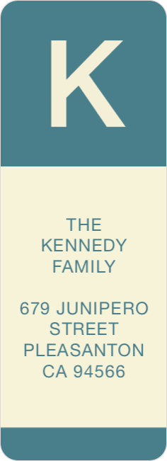 Bold Monogram Custom Address Labels - Blue