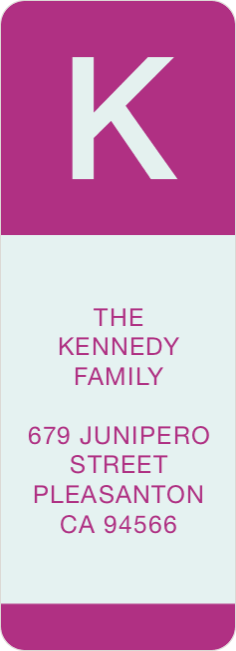 Bold Monogram Custom Address Labels - Purple