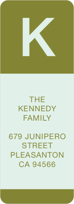 Bold Monogram Custom Address Labels - Green