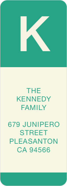 Bold Monogram Custom Address Labels - Blue