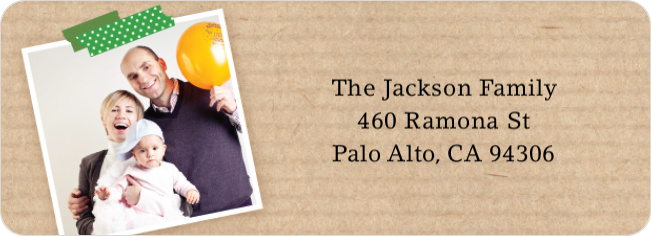 Photo Note Personalized Address Labels - Green