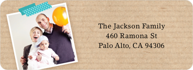Photo Note Personalized Address Labels - Blue