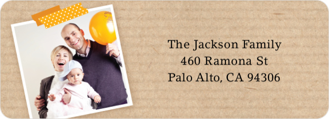 Photo Note Personalized Address Labels - Orange