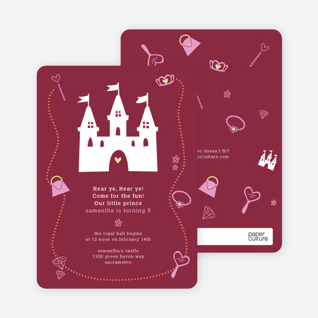 Your Princess’ Birthday Invitation - Maroon