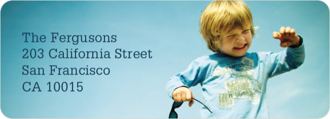 Full Photo Address Labels - Blue
